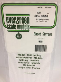 Evergreen 4530 Metal Siding, .125" Spacing x .040 Thick (2 Pieces) - House of Trains