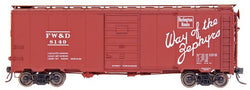 InterMountain 45809-12 HO, 40' Modified 1937 AAR Boxcar, Fort Worth Denver, FWD, 8452 - House of Trains