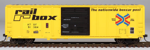 InterMountain 47521-05 HO, 5277 Cu. Ft. Exterior Post Box Car, Ex-Railbox, ATSF, 51588 - House of Trains