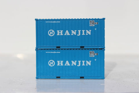 Jacksonville Terminal Company 205312 N, 20' Standard Height Container, Hanjin, 2 Pack - House of Trains