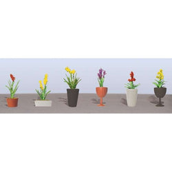 JTT Scenery Products 95567 HO, Assorted Potted Plants, Style 2, 7/8" tall, 6 pieces per package - House of Trains
