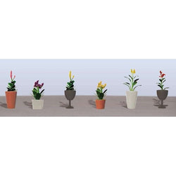 JTT Scenery Products 95571 HO, Assorted Potted Plants, Style 4, 7/8" tall, 6 pieces per package - House of Trains