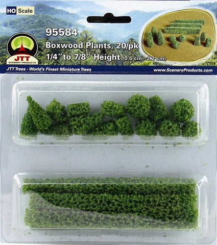 JTT Scenery Products 95584 HO, Boxwood Bushes and Hedges, 20 pieces per package - House of Trains