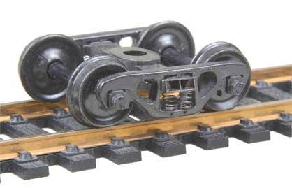 Kadee 558 HO Self Centering Barber S-2 Roller Bearing Truck, 33" Ribbed Backed Wheels - House of Trains