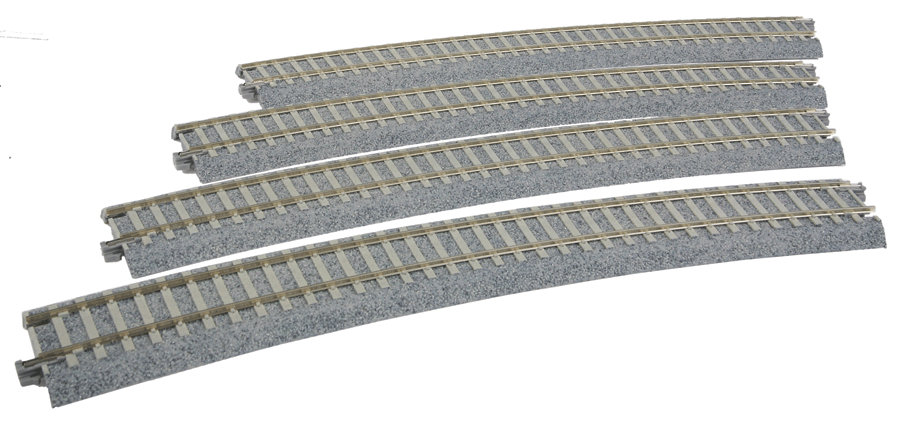 Kato 2-241 HO 28 3/4" (730mm) Radius Curve 22.5 Degree Superelevated, Concrete Ties (2 Pair) - House of Trains
