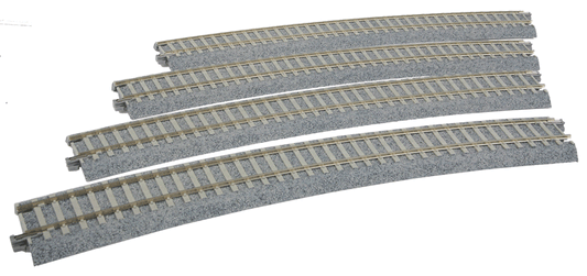 Kato 2-241 HO 28 3/4" (730mm) Radius Curve 22.5 Degree Superelevated, Concrete Ties (2 Pair) - House of Trains