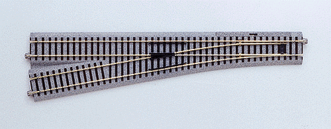 Kato 2-862 HO Unitrack, Number 6, Manual Left Hand Turnout, 34-1/8", 867mm Radius Curve - House of Trains