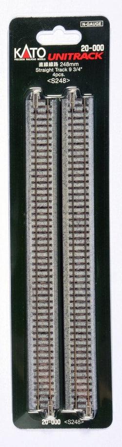 Kato 20-000 N Unitrack 9-3/4" (248mm) Straight (4 Pieces) - House of Trains