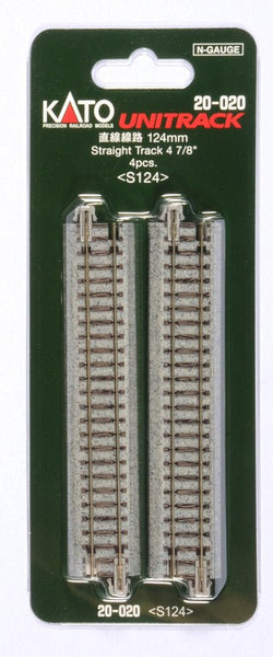 Kato 20-020 N Unitrack 4-7/8" (124mm) Straight (4 Pieces) - House of Trains