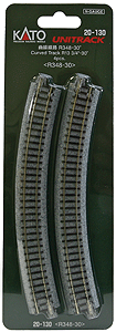 Kato 20-130 N Unitrack, 13-3/4", 348mm, Radius Curve 30 Degree, 4 per package - House of Trains