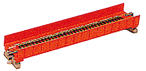 Kato 20-450 N 7-5/16" Plate Girder Bridge, Red - House of Trains