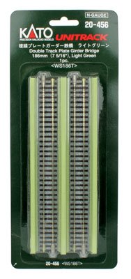 Kato 20-456 N Double Track Plate Girder Bridge, Light Green - House of Trains