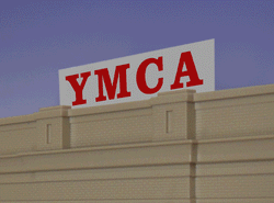 Light Works USA 2071 YMCA (Horizontal) Animated Neon Sign HO/O Scale 4.625"x1" - House of Trains