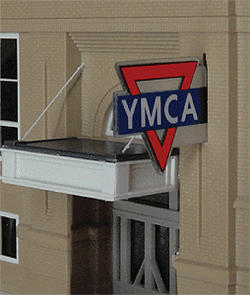 Light Works USA 3072 YMCA (Vertical) Animated Neon Sign HO Scale 1.25"x1" - House of Trains