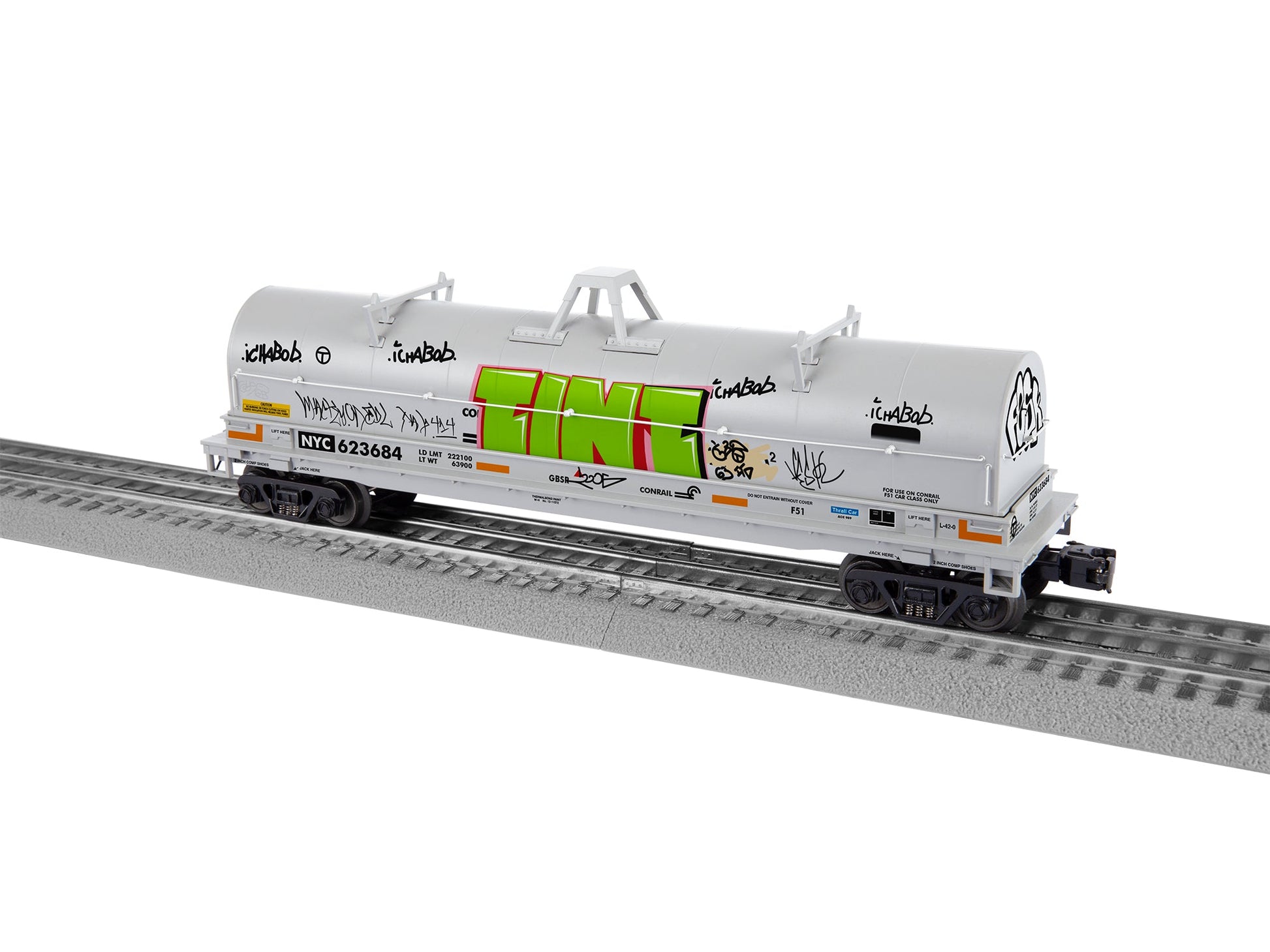 Lionel 2226530 O, Coil Car, Graffiti, Conrail, NYC, 623684 - House of Trains