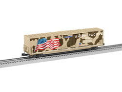 Lionel 2226991 O, Desert Victory Illuminated Flag Box Car, Union Pacific, UP, 3594 - House of Trains