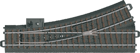 Marklin 20611 HO R-2 Left Manual Turnout, 17 1/4" Radius (437.5mm) - House of Trains