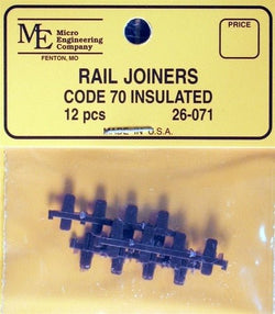 Micro Engineering 26-071 N, Code 70, Plastic Insulated Rail Joiners, 12 per package - House of Trains