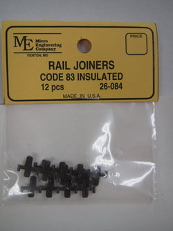 Micro Engineering 26-084 HO scale Code 83 Insulated Rail Joiners 12 per package - House of Trains
