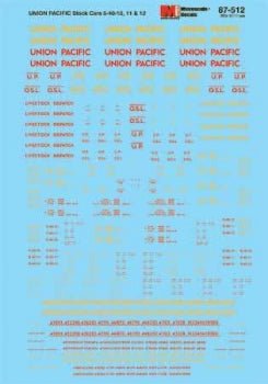 Micro Scale 87-512 HO, Union Pacific, Stock Cars, S-40-10 11 and 12 - House of Trains