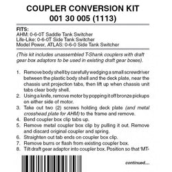 Micro Trains 001 30 005 (1113) N Coupler Conversion Kit, 0-6-0 Switcher, Black - House of Trains