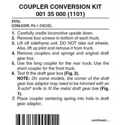 Micro Trains 001 35 000 (1101) N Coupler Conversion Kit, Con-Cor PA-1 Diesel (Powered), Black) - House of Trains
