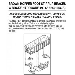 Micro-Trains 499 65 936 (1064-B) N Hopper Foot Stirrup Braces and Brake Hardware, Brown - House of Trains