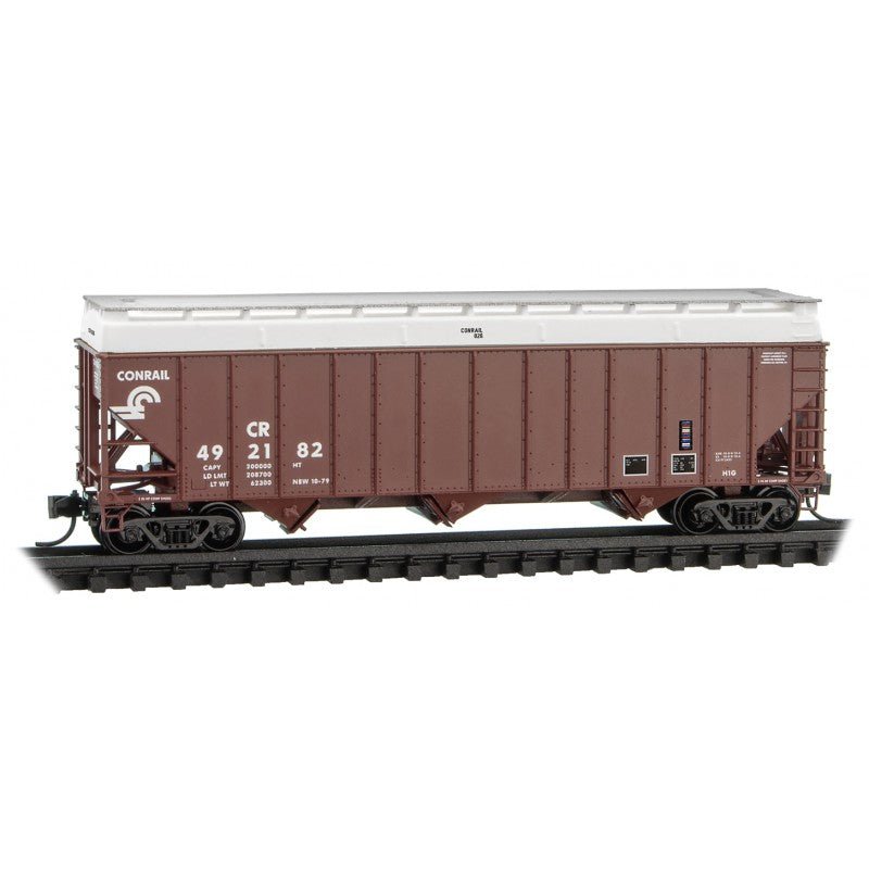 Micro-Trains Line 108 00 410 N 100 Ton 3-Bay Hopper, Rib Side, With Cover, Conrail, CR, 492182 - House of Trains