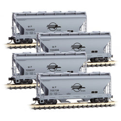 Micro-Trains Line 993 00 170 N Scale, 2 Bay Covered Hopper, 4-Car Runner Pack, Missouri Pacific - House of Trains