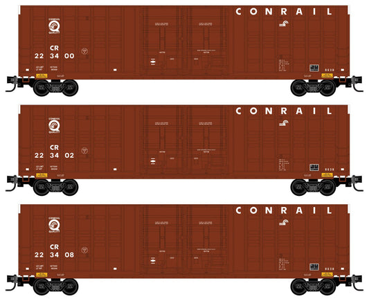 Micro-Trains Line 993 00 181 N Scale, 60' Box Car, Excess Height, 3-Pack, Conrail - House of Trains