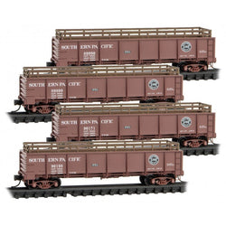 Micro-Trains Line 993 00 187 N Scale 40' Drop Bottom Gondola, With Extended Sides, SP, 4-Pack - House of Trains