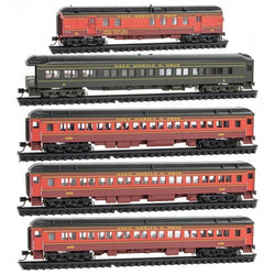 Micro-Trains Line 993 01 792 N, Heavyweight Passenger Train, 5-Pack, Gulf Mobile and Ohio - House of Trains