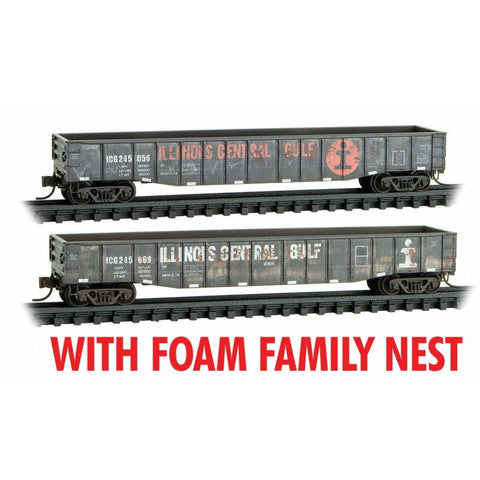 Micro-Trains Line 993 05 044 N, 50' Steel Side Gondola, Fishbelly Sides, Weathered, 2-Pack, ICG - House of Trains