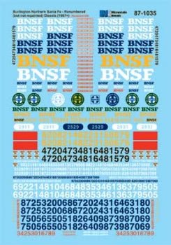 Microscale 60-1035 N, BNSF Diesel Patches,Renumbered but not Repainted, 1997+ - House of Trains