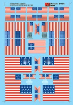Microscale 60-1175 N, United States, National and Battle Flags, 1861-1865 - House of Trains