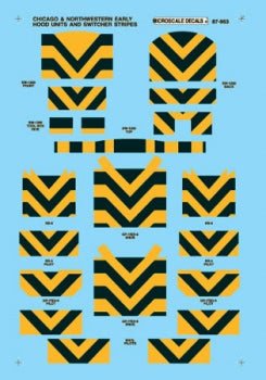 Microscale 60-963 N, Chicago Northwestern Early Hood Units, Switcher Stripes, 1948-1960 - House of Trains