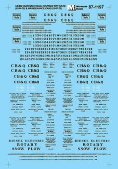Microscale 87-1197 HO, Way Cars, Cabooses, CBQ, Burlington, 1954-70 - House of Trains