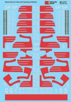 Microscale 87-177 HO, Southern Pacific, Cotton Belt, Scarlet Wings for Diesel, 1958-1984 - House of Trains