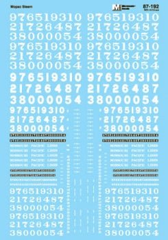 Microscale 87-192 HO, Missouri Pacific, Steam Locomotives, White Lettering - House of Trains