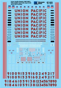 Microscale 87-523 HO, Union Pacific, Diesels, SD60, Dash 8, Dash 9, 1987-2001 - House of Trains