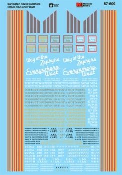Microscale 87-609 HO, Chicago Burlington Quincy, CS, FWD, Diesel Switcher, 1950-70 - House of Trains