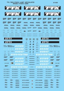 Microscale 87-839 HO, Trailer Train, TTX, Twin Stack 5 Unit Articulated Double Stack Cars, 1993+ - House of Trains