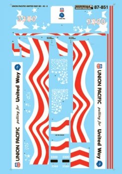 Microscale 87-851 HO, Union Pacific, United Way, SD40-2, 1994+ - House of Trains