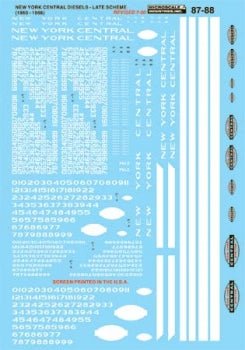 Microscale 87-88 HO, New York Central, Diesels, 1960-1968 - House of Trains