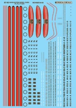 Microscale 87-90 HO, Chicago Burlington Quincy, CBQ, F-Unit Diesels, 1944-70 - House of Trains