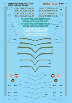 Microscale 87-947 HO, Canadian National, Cab Diesels, 1953-1961 - House of Trains