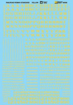 Microscale 90006 HO, Railroad Roman, Letters and Numbers, Yellow - House of Trains