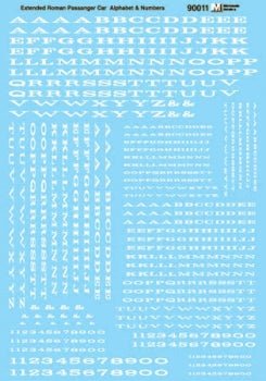 Microscale 90011 HO, Railroad Roman, Extended, Letters and Numbers, White - House of Trains