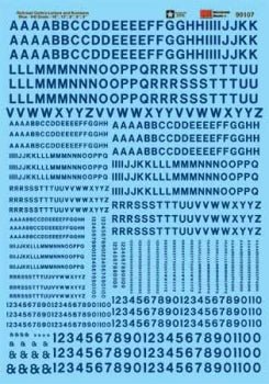 Microscale 90107 HO, Railroad Gothic, Letters and Numbers, Blue - House of Trains