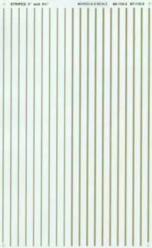 Microscale 91103 HO, Striping, 3" and 4¾" Widths, Gold - House of Trains